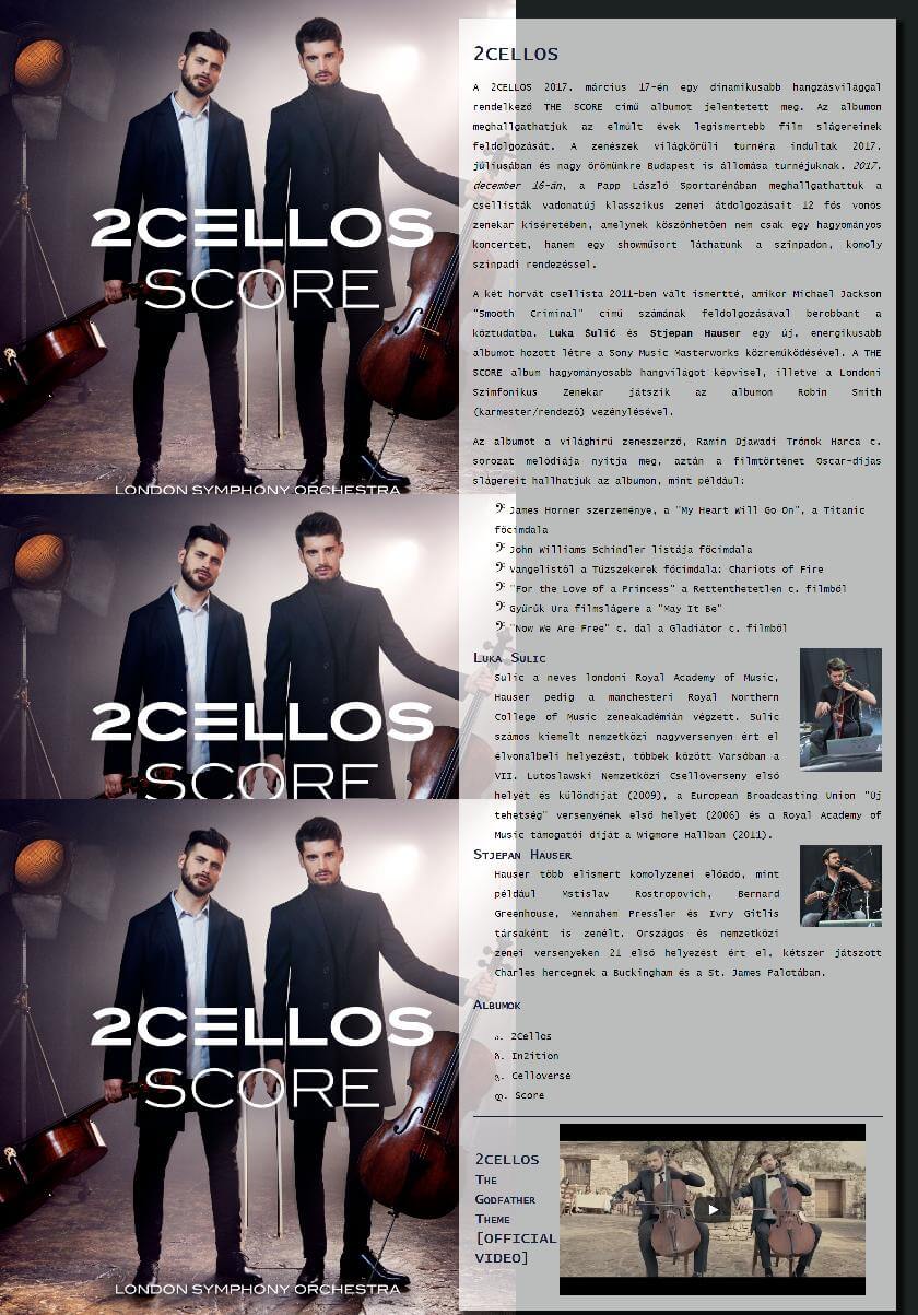 2Cellos feladat