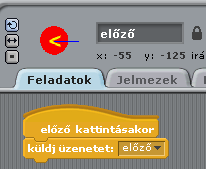 Előző gomb feladata