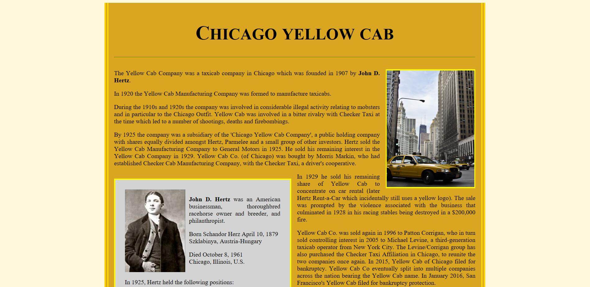 Chicagói sárga taxik feladat